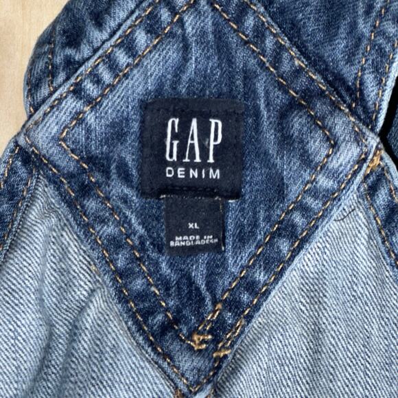 Gap Kids Overalls Girls XL Denim Blue Relaxed Distressed Bootcut Cotton - Picture 6 of 9